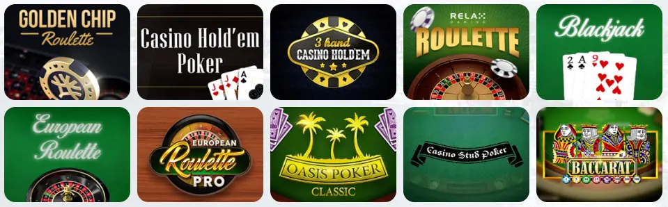 Jeux de table au Lucky8 Casino