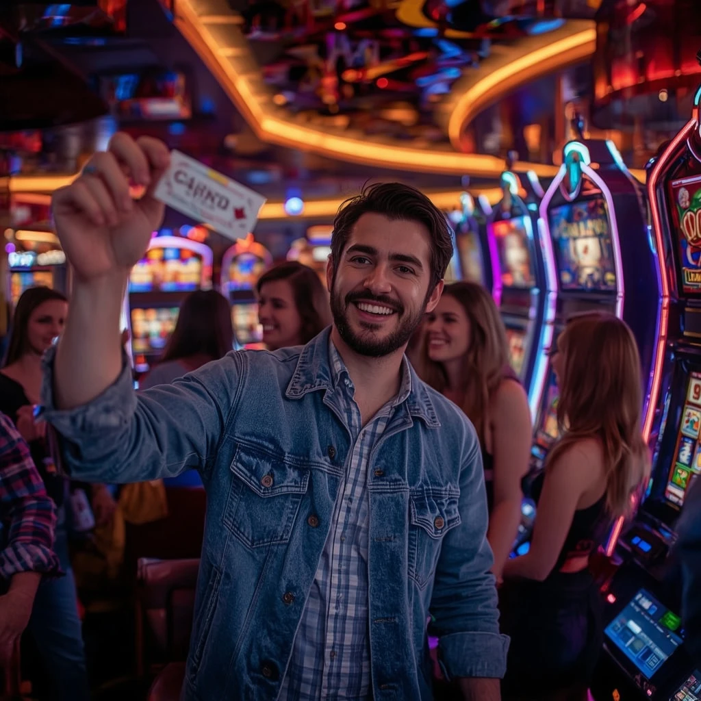 une personne tenant un bonus LUCKY8 CASINO